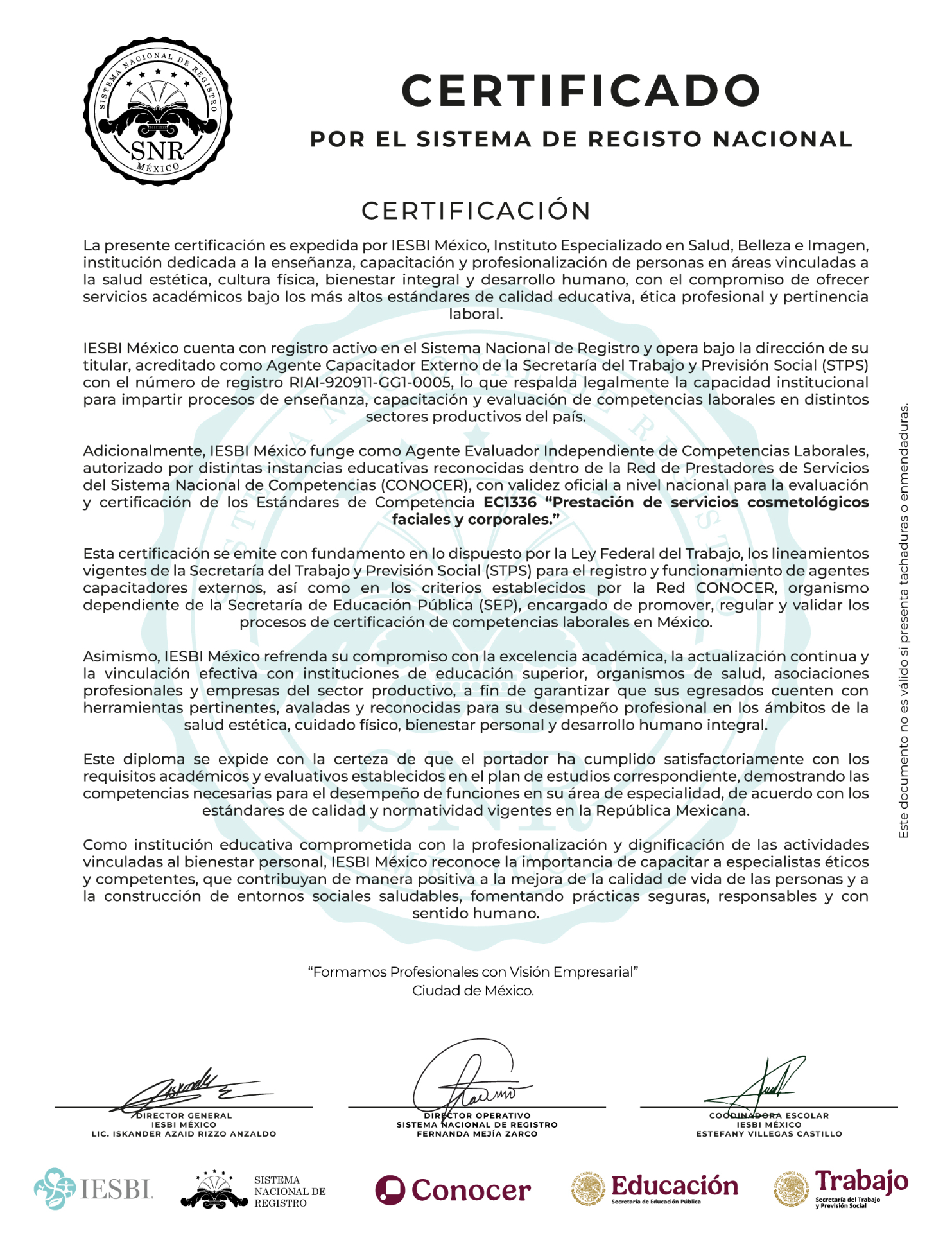Diploma institucional – vuelta
